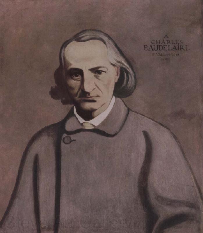 Felix Vallotton Portrait decoratif of Charles Baudelaire Spain oil painting art